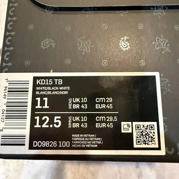 Nike Black and White Athletic Shoes! KD15 brand new! Never worn!